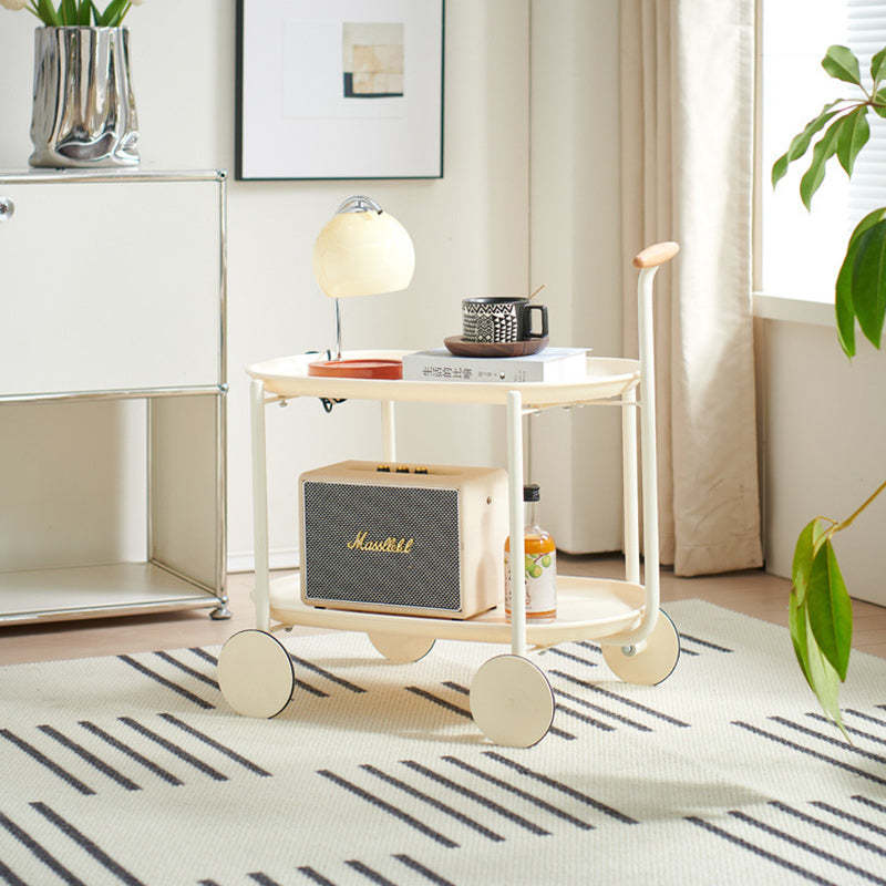 Scandinavian Oval Steel End Table