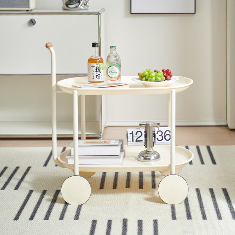 Scandinavian Oval Steel End Table