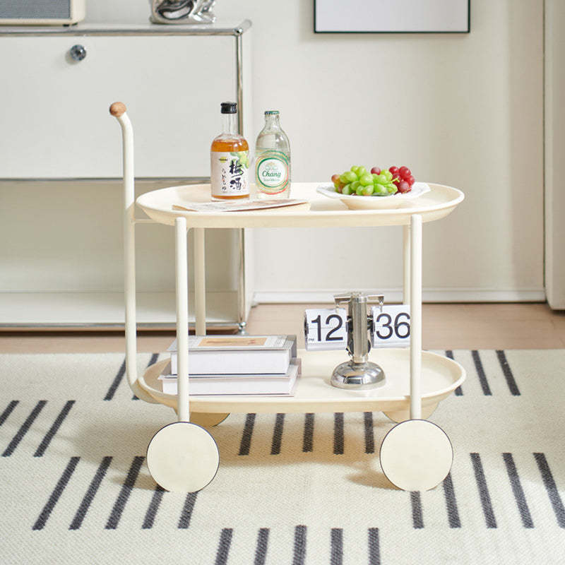 Scandinavian Oval Steel End Table