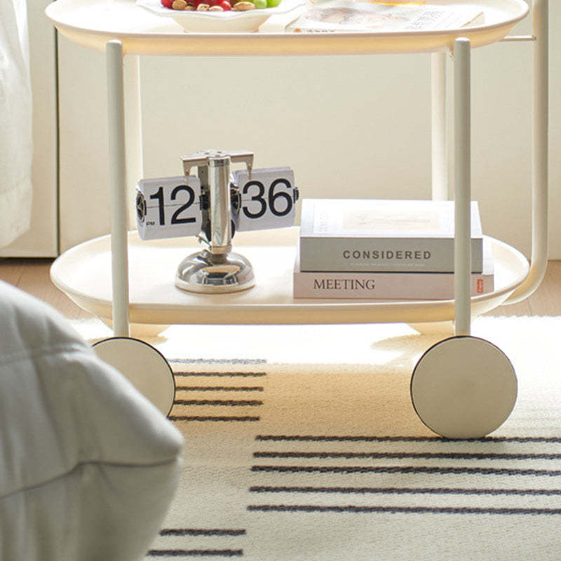 Scandinavian Oval Steel End Table