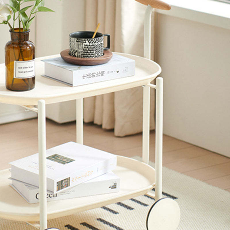 Scandinavian Oval Steel End Table