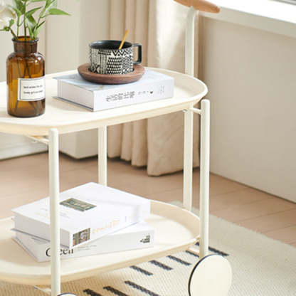 Scandinavian Oval Steel End Table