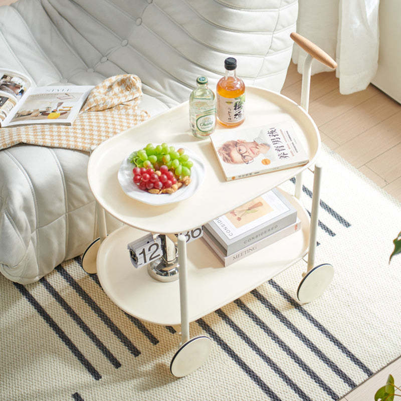 Scandinavian Oval Steel End Table