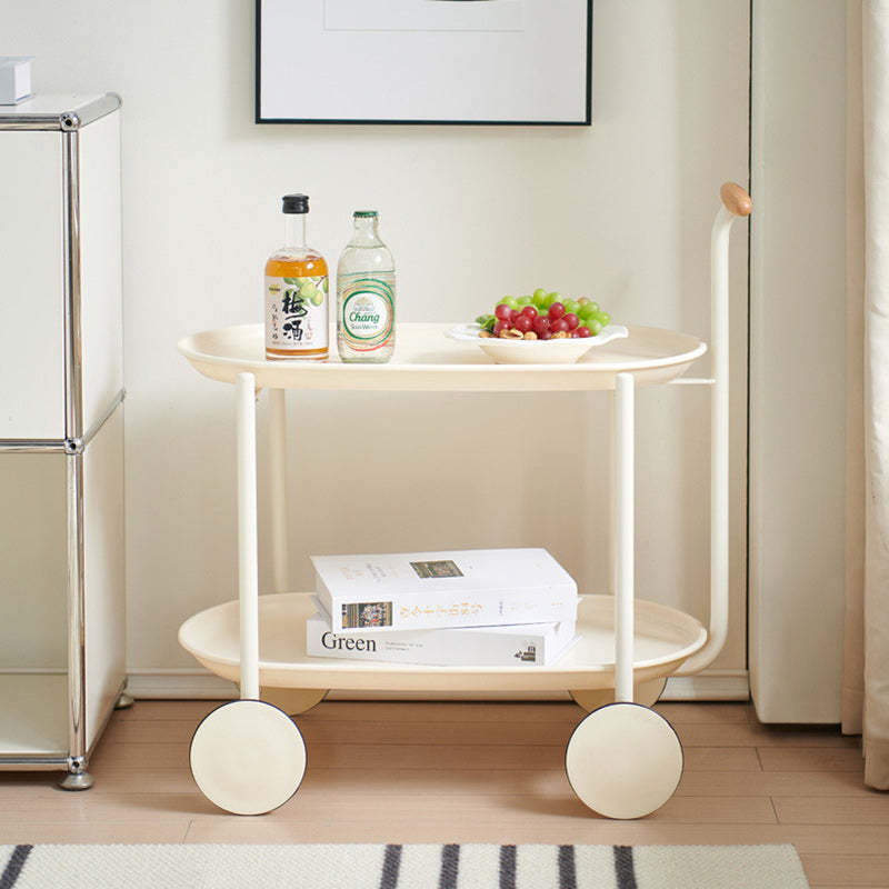 Scandinavian Oval Steel End Table