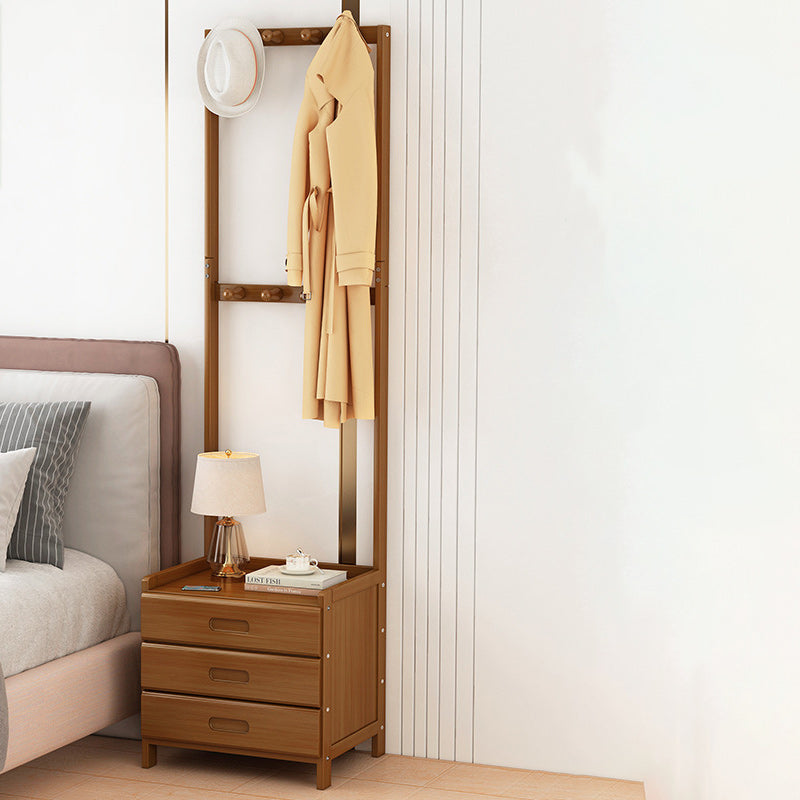 Minimalist Bamboo Cloak Rack Nightstand — 1 / Brown