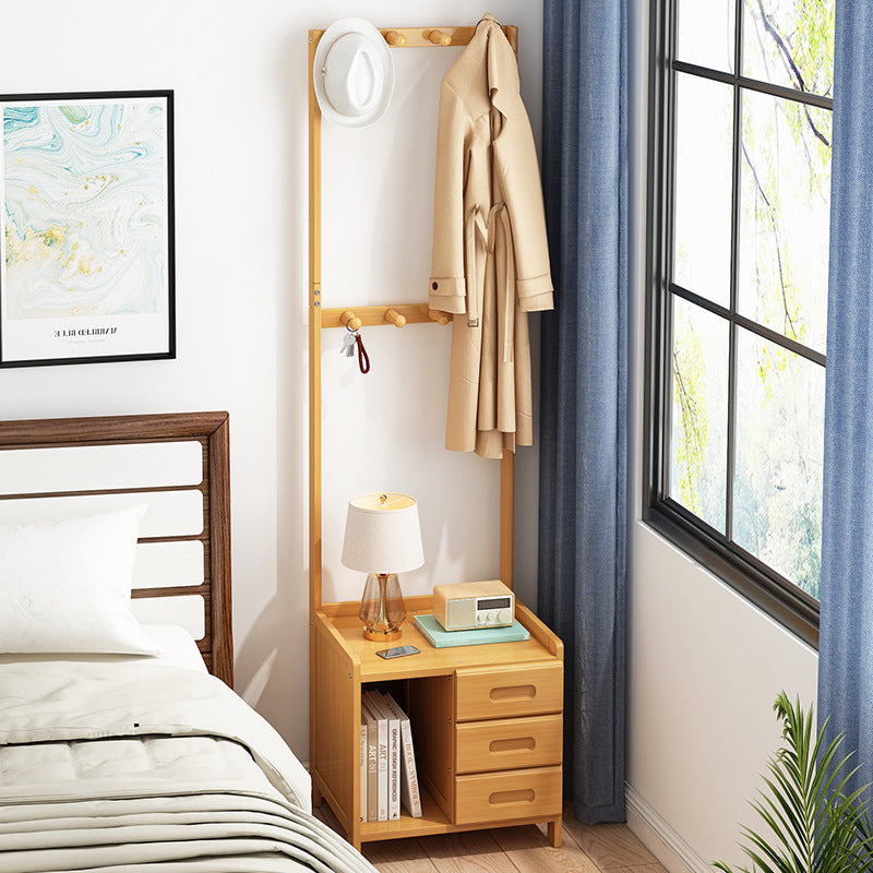 Minimalist Bamboo Cloak Rack Nightstand — 1 / Original Wood Color