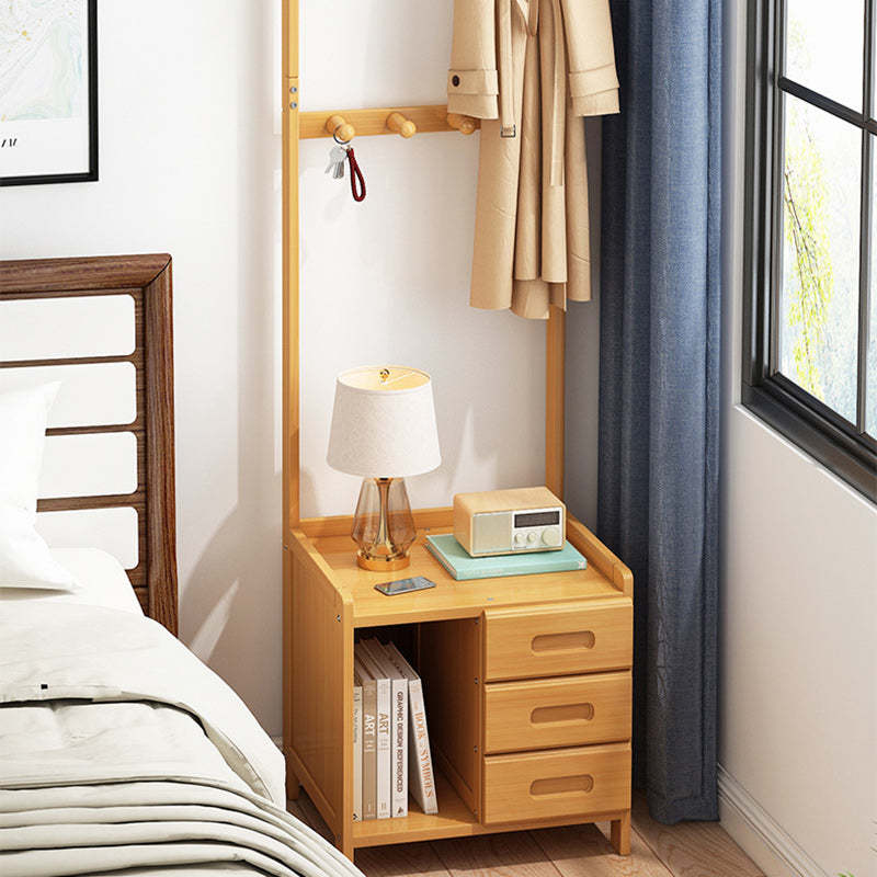 Minimalist Bamboo Cloak Rack Nightstand