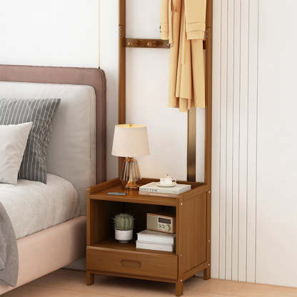 Minimalist Bamboo Cloak Rack Nightstand