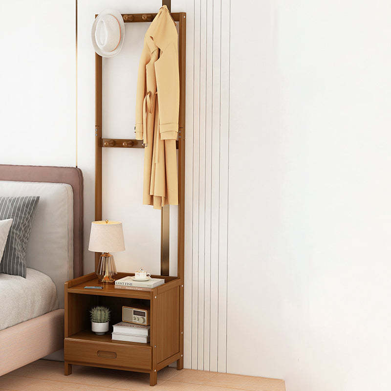 Minimalist Bamboo Cloak Rack Nightstand — 3 - A / Original Wood Color
