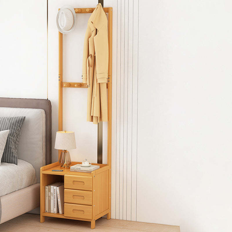 Minimalist Bamboo Cloak Rack Nightstand
