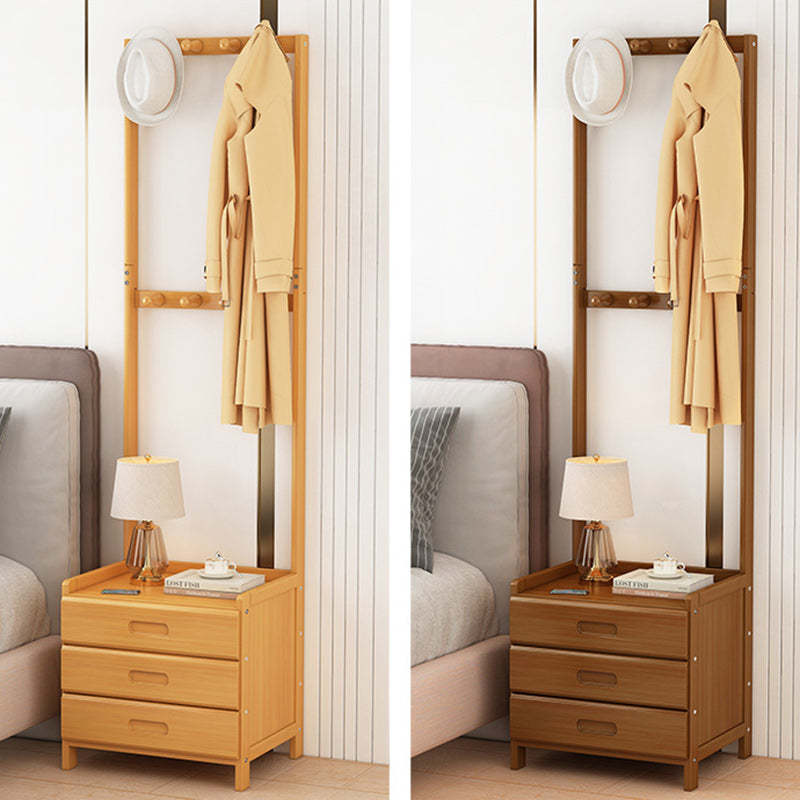 Minimalist Bamboo Cloak Rack Nightstand