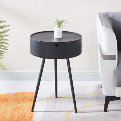 Scandinavian Plastic Iron Cylinder 1-Storage Coffee Table