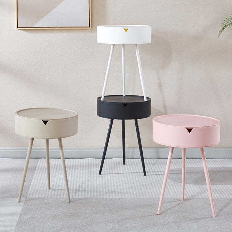 Scandinavian Plastic Iron Cylinder 1-Storage Coffee Table