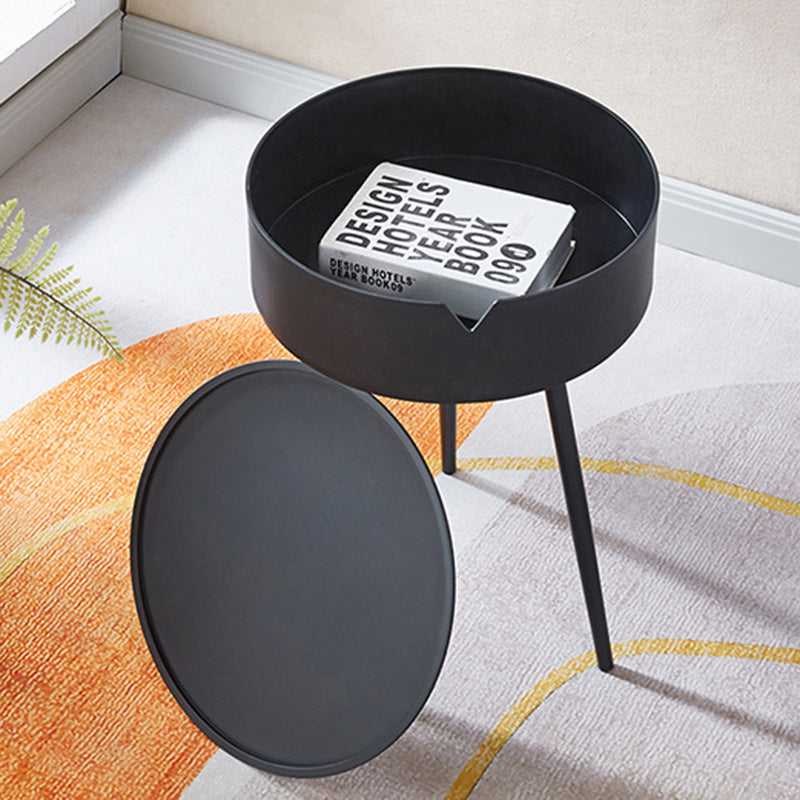 Scandinavian Plastic Iron Cylinder 1-Storage Coffee Table