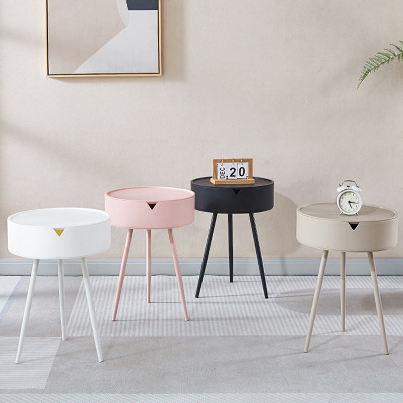 Scandinavian Plastic Iron Cylinder 1-Storage Coffee Table