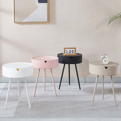 Scandinavian Plastic Iron Cylinder 1-Storage Coffee Table
