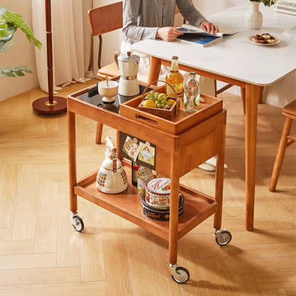 Vintage Wood 2-Tier Side Table