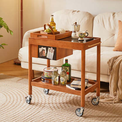 Vintage Wood 2-Tier Side Table