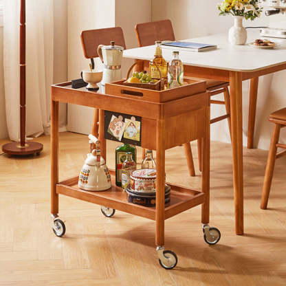 Vintage Wood 2-Tier Side Table