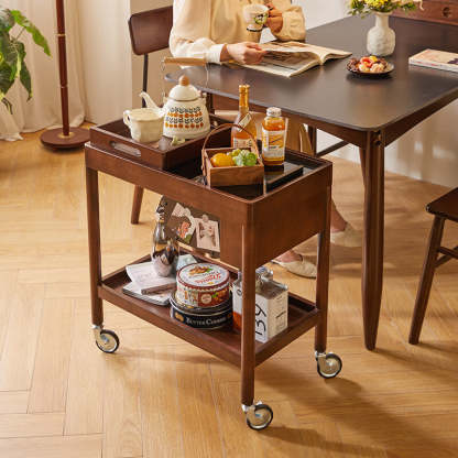 Vintage Wood 2-Tier Side Table