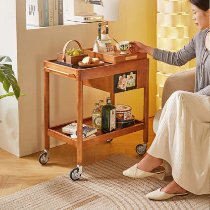 Vintage Wood 2-Tier Side Table
