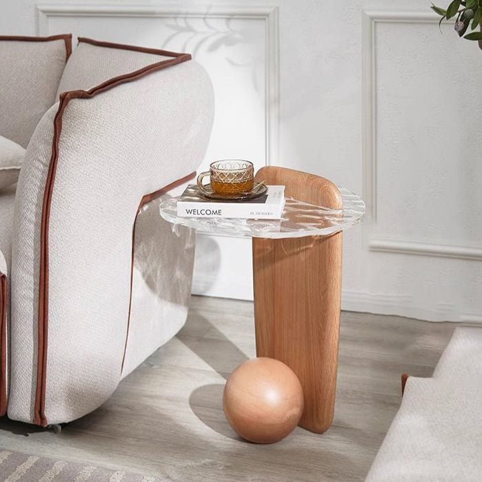 Lighom nordic orb oval glass end & side tables