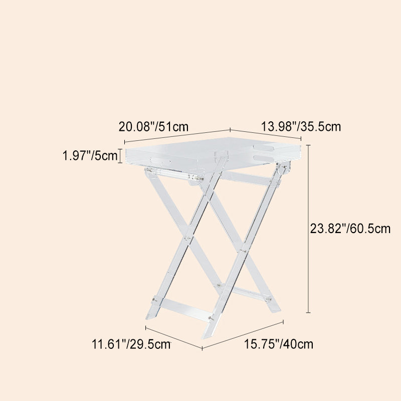 Minimalist Foldable Rainbow Acrylic Side Table — Orange