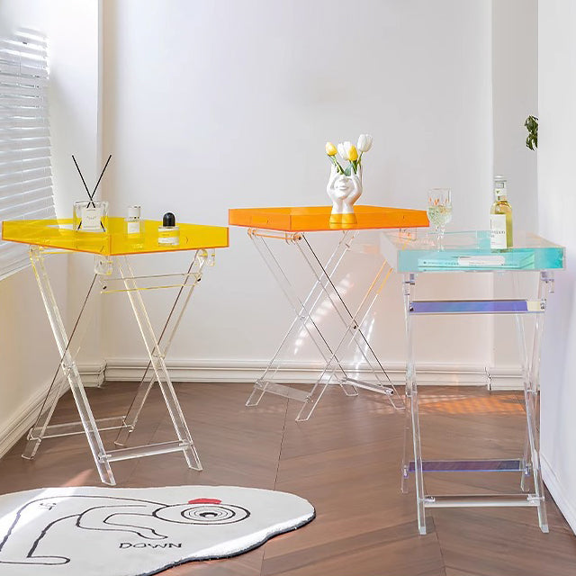 Minimalist Foldable Rainbow Acrylic Side Table
