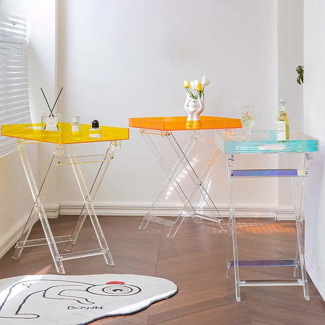 Minimalist Foldable Rainbow Acrylic Side Table