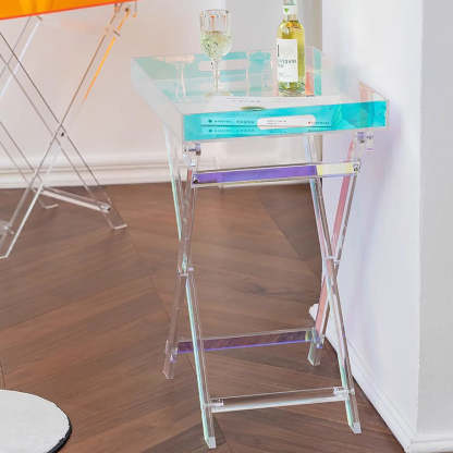 Minimalist Foldable Rainbow Acrylic Side Table