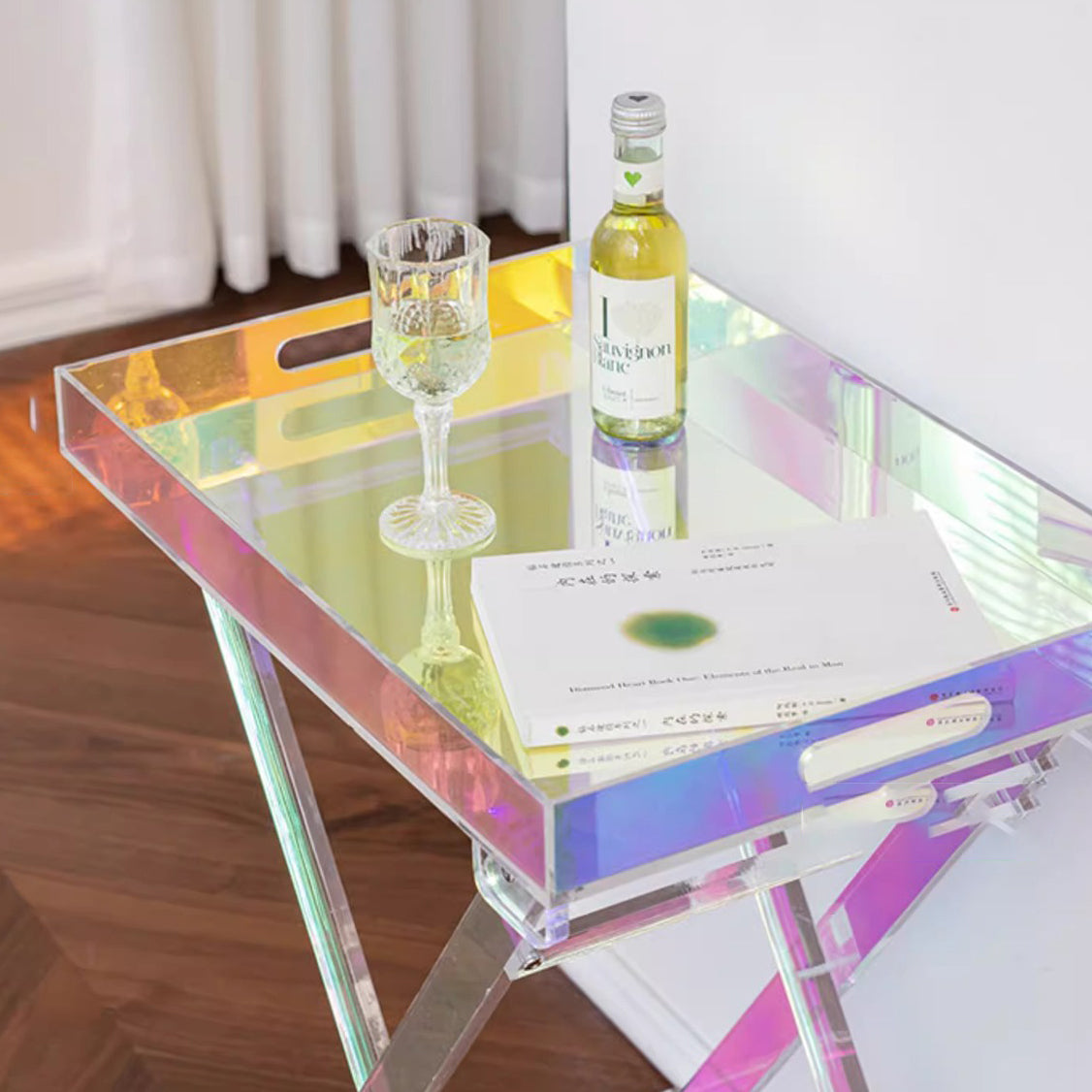 Minimalist Foldable Rainbow Acrylic Side Table