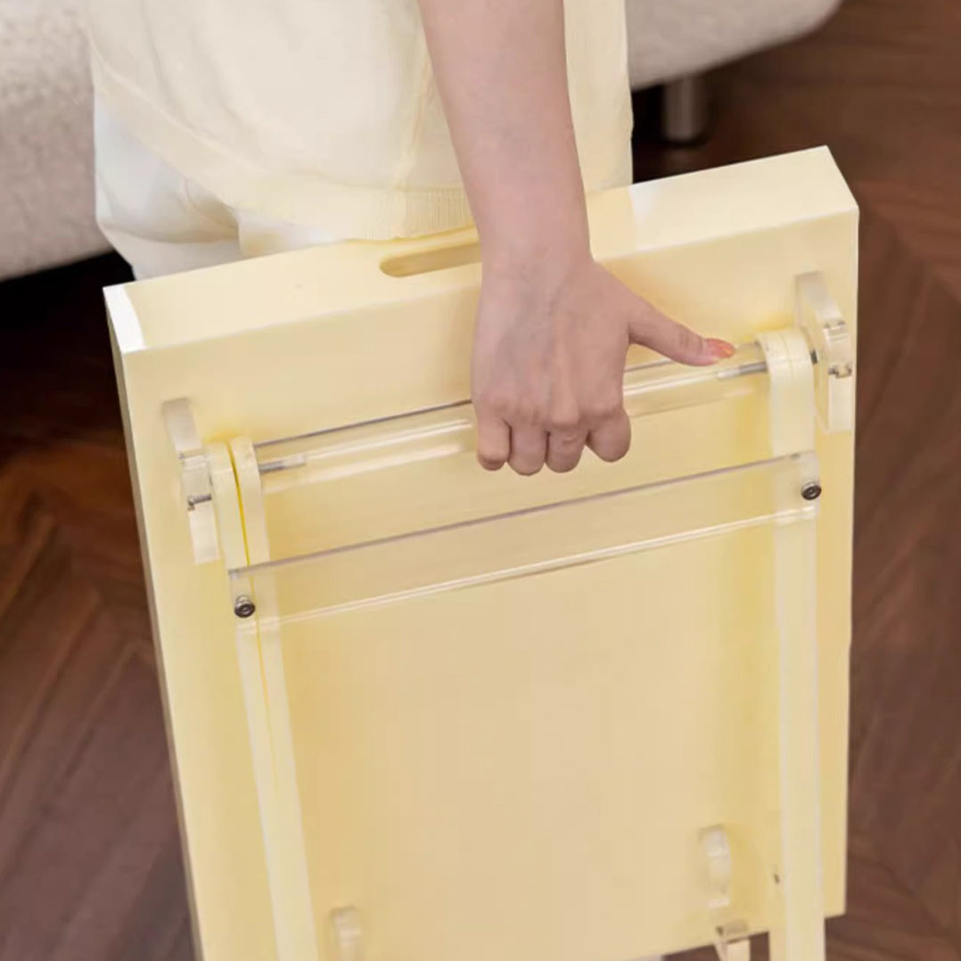 Minimalist Foldable Rainbow Acrylic Side Table — Beige