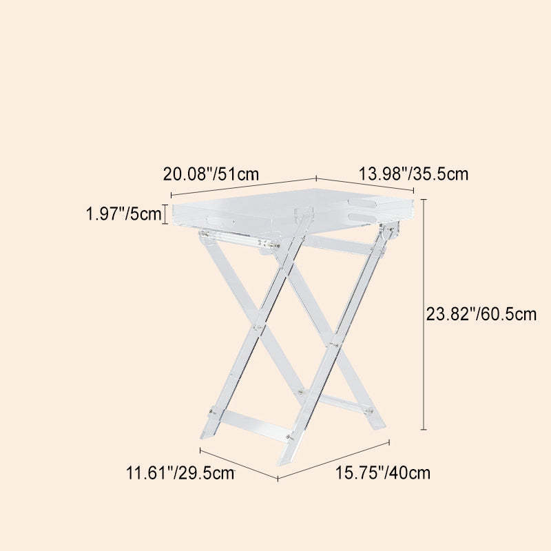 Minimalist Foldable Rainbow Acrylic Side Table — Orange
