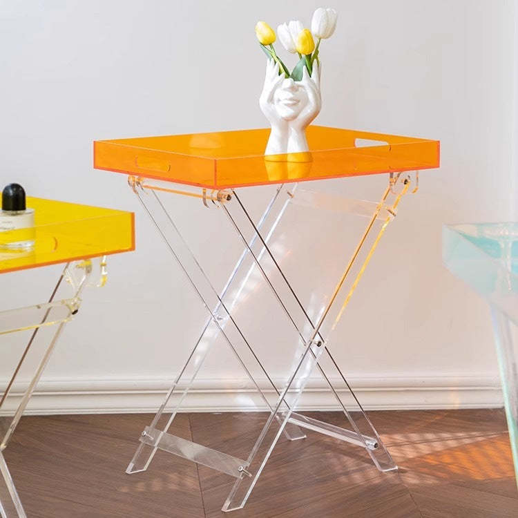 Minimalist Foldable Rainbow Acrylic Side Table