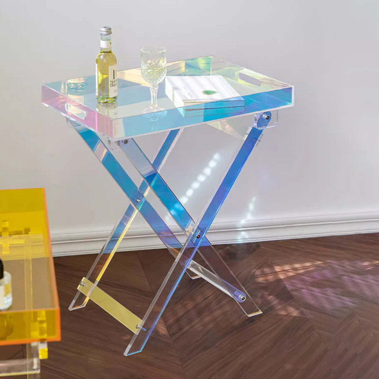 Minimalist Foldable Rainbow Acrylic Side Table