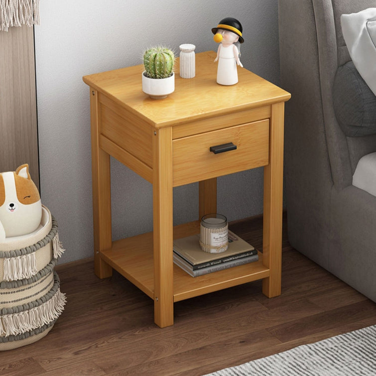 Chinese Bamboo Wood Tiered Side Table
