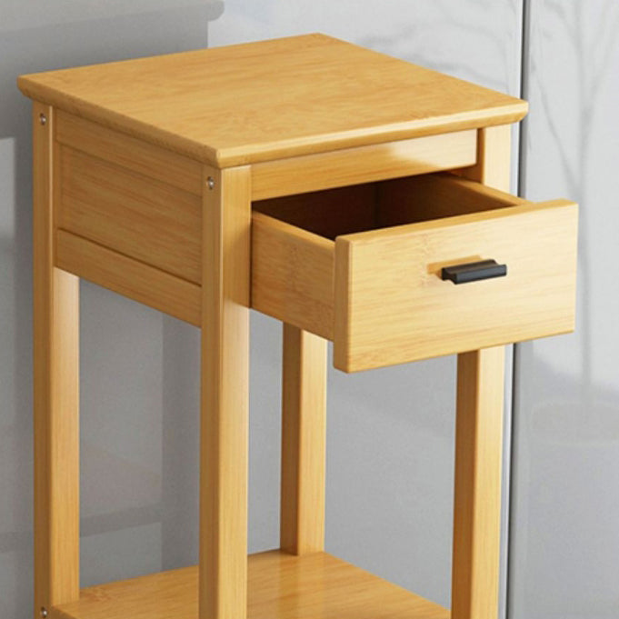 Chinese Bamboo Wood Tiered Side Table