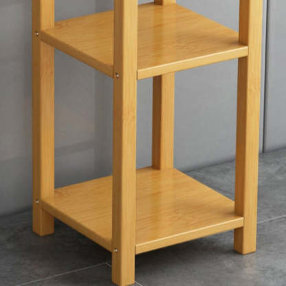 Chinese Bamboo Wood Tiered Side Table