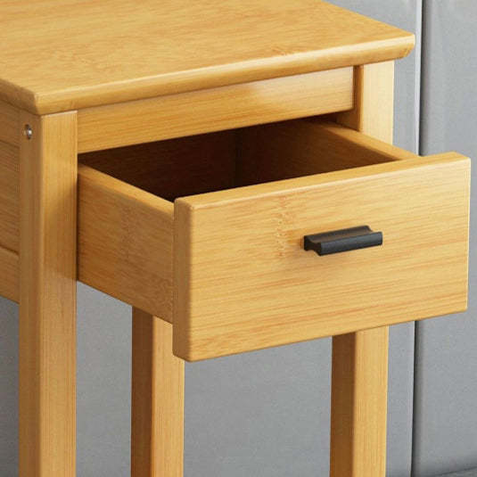 Chinese Bamboo Wood Tiered Side Table