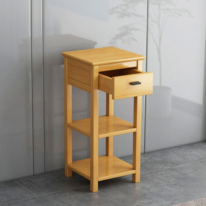 Chinese Bamboo Wood Tiered Side Table