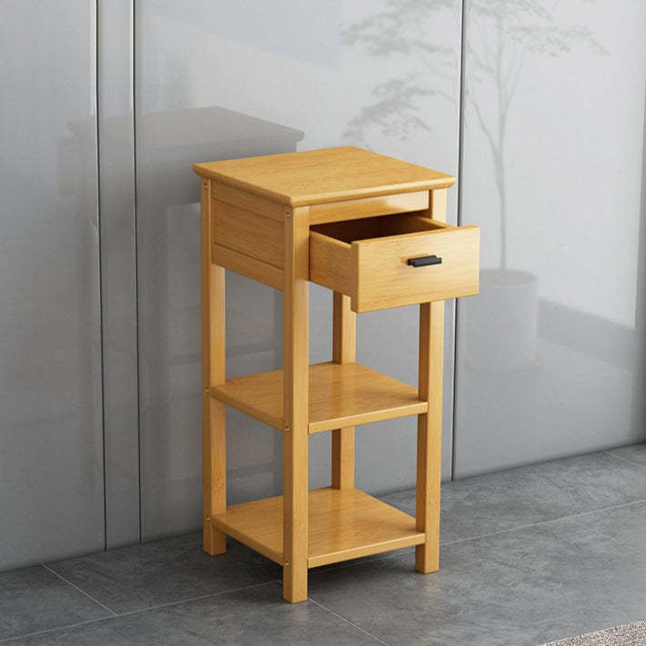 Chinese Bamboo Wood Tiered Side Table