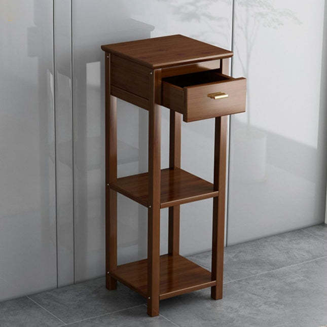 Chinese Bamboo Wood Tiered Side Table