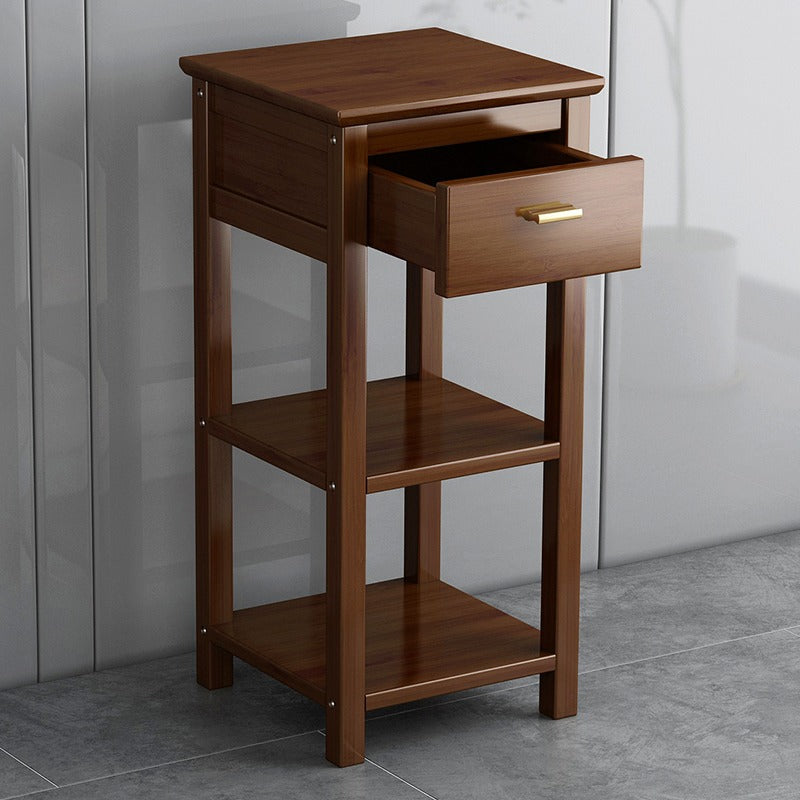 Chinese Bamboo Wood Tiered Side Table