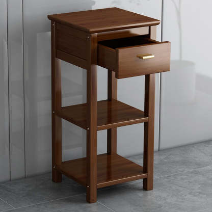 Chinese Bamboo Wood Tiered Side Table