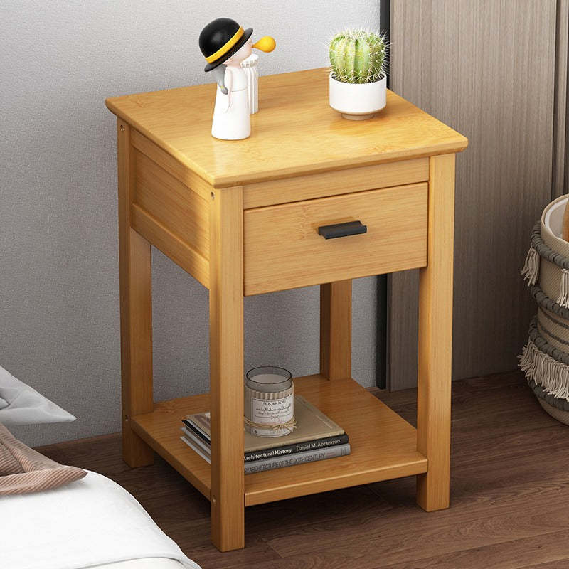 Chinese Bamboo Wood Tiered Side Table