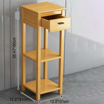 Chinese Bamboo Wood Tiered Side Table — Tea Color