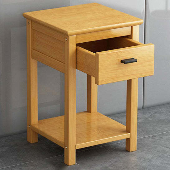 Chinese Bamboo Wood Tiered Side Table