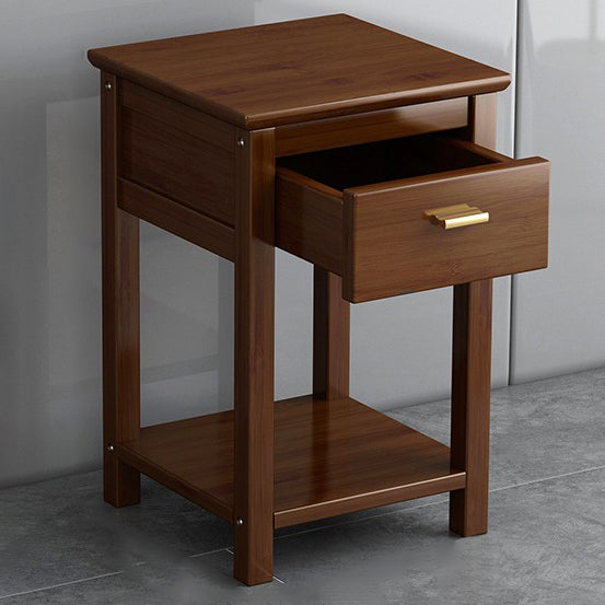 Chinese Bamboo Wood Tiered Side Table