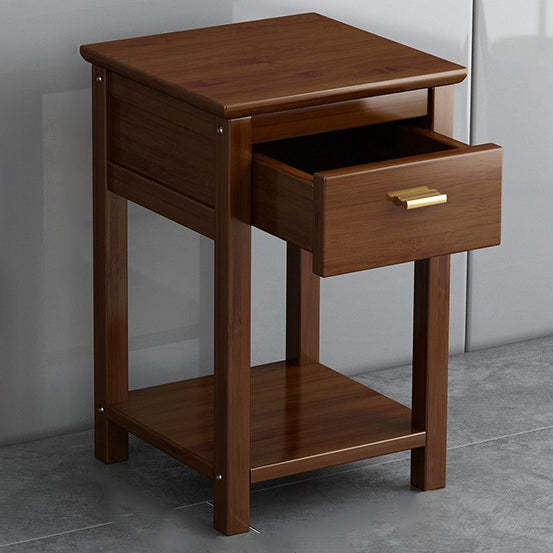 Chinese Bamboo Wood Tiered Side Table