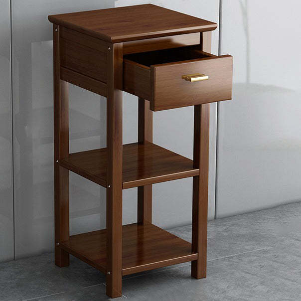 Chinese Bamboo Wood Tiered Side Table